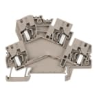 WEIDMULLER - Morsetto componibile a più piani, molla autobloccante, beige scuro, 4 mm², 800 V, numero di collegamenti: 4, numero di piani: 2, TS 35, V-0, Wemid ZDK 4-2 EL.