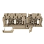 WEIDMULLER - Morsetto sezionatore di prova, molla autobloccante, beige scuro, 2.5 mm², 20 A, 500 V, numero di collegamenti: 3, numero di piani: 1, TS 35, V-0, Wemi ZTR 2.5/3AN/O.TNHE.