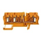 WEIDMULLER - Morsetto sezionatore di prova, molla autobloccante arancione 2.5 mm² 20 A 500 V TS 35 V-0 Wemid ZTR 2.5/3AN OR.