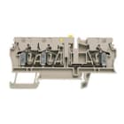 WEIDMULLER - Morsetto sezionatore di prova, Molla autobloccante, Beige scuro, 2.5 mm², 20 A, 500 V, Numero di collegamenti: 3, Numero di piani: 1, TS 35, V-0, Wemi ZTR 2.5/3AN.