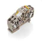 WEIDMULLER - Morsetto sezionatore di prova, molla autobloccante, beige scuro, 6 mm², 20 A, 24 V, numero di collegamenti: 2, numero di piani: 1, TS 35, V-0, Wemid ZTR 6-2 E / 24V UC.