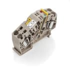 WEIDMULLER - Morsetto sezionatore di prova, molla autobloccante, beige scuro, 6 mm², 20 A, 230 V, numero di collegamenti: 2, numero di piani: 1, TS 35, V-0, Wemid ZTR 6-2 E / 230V UC.