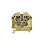 WEIDMULLER - Morsettiera passante a vite beige/giallo 4 mm² 32 A 690 V, 2 collegamenti, 1 piano, TS 35, V-2, PA 66, 100 ° RSF 3/35.