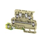WEIDMULLER - Morsetto componibile portafusibile, collegamento a vite, beige/giallo, 4 mm², 6.3 A, 500 V, 5 collegamenti, 2 piani, TS 35, KDKS 1/PE/35-V