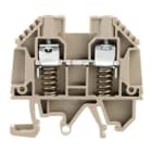 WEIDMULLER - Morsettiera passante WDU 6 SL/EN, collegamento a vite, beige scuro, 6 mm², 41 A, 690 V, 2 collegamenti, 1 piano, TS 32/35, materiale Wemid, classe V-0.