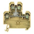 WEIDMULLER - Morsetto componibile a più piani, Collegamento a vite, beige / giallo, 4 mm², 500 V, Numero di collegamenti: 4, Numero di piani: 2, TS 35, V-2
