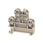 WEIDMULLER - Morsetto componibile a più piani, Collegamento a vite, beige / giallo, 4 mm², 24 V, Numero di collegamenti: 4, Numero di piani: 2, TS 35, V-2