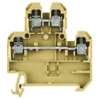 WEIDMULLER - Morsetto componibile a più piani, Collegamento a vite, beige / giallo, 4 mm², 500 V, Numero di collegamenti: 4, Numero di piani: 2, TS 35, V-2
