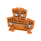 WEIDMULLER - Morsetto componibile a più piani, Collegamento a vite, arancione, 2.5 mm², 400 V, Numero di collegamenti: 4, Numero di piani: 2, TS 35, V-0