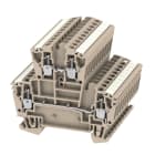 WEIDMULLER - Morsetto componibile a più piani, Collegamento a vite, Beige scuro, 2.5 mm², 400 V, Numero di collegamenti: 4, Numero di piani: 2, TS 35, V-0