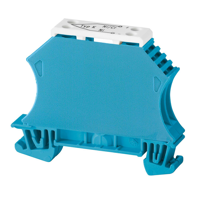 WEIDMULLER - Morsetto per termocoppia, Collegamento a vite, blu, 2.5 mm², 55 V, Numero di collegamenti: 2, Numero di piani: 1, TS 35, V-0, Wemid