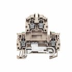 WEIDMULLER - Morsetto componibile a più piani, Collegamento a vite, Beige scuro, 4 mm², 800 V, Numero di collegamenti: 4, Numero di piani: 2, TS 35, V-0