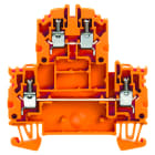 WEIDMULLER - Morsetto componibile a più piani, Collegamento a vite, arancione, 4 mm², 800 V, Numero di collegamenti: 4, Numero di piani: 2, TS 35, V-0