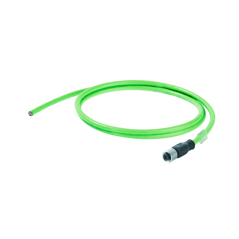 WEIDMULLER - Cavo PROFINET (preconfezionato), Codificato D M12 – presa angolata IP67, aperto, Numero di poli: 4, Lunghezza: 10 m