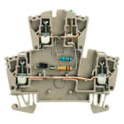 WEIDMULLER - Morsettiera portacomponenti, Collegamento a vite, Beige scuro, 2.5 mm², 230 V, 230 V, Numero di collegamenti: 3, Numero di piani: 2, TS 35