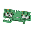 WEIDMULLER - Morsettiera passante, PUSH IN, verde, 2.5 mm², 24 A, 800 V, Numero di collegamenti: 4