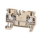 WEIDMULLER - Morsettiera passante, PUSH IN, Beige scuro, 2.5 mm², 24 A, 800 V, Numero di collegamenti: 2