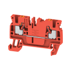 WEIDMULLER - Morsettiera passante, PUSH IN, rosso, 2.5 mm², 24 A, 800 V, Numero di collegamenti: 2