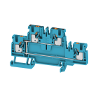 WEIDMULLER - Morsetto componibile a più piani, PUSH IN, blu, 2.5 mm², 800 V, Numero di collegamenti: 4, Numero di piani: 2, TS 35, V-0