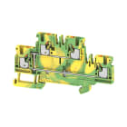 WEIDMULLER - Morsetto PE multistrato, PUSH IN, Verde/giallo, 2.5 mm², 800 V, Numero di collegamenti: 4, Numero di piani: 2, TS 35, V-0, Wemid