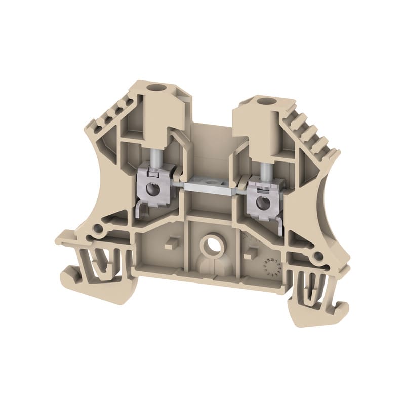 WEIDMULLER - Morsettiera passante, Collegamento a vite, Beige scuro, 2.5 mm², 32 A, 800 V, Numero di collegamenti: 2