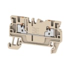 WEIDMULLER - Morsettiera passante, PUSH IN, Beige scuro, 1.5 mm², 17.5 A, 500 V, Numero di collegamenti: 2