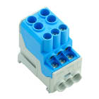 WEIDMULLER - Morsetto ripartitore di potenziale, Collegamento a vite, blu, 25 mm², 101 A, 1000 V, Numero di collegamenti: 8, Numero di piani: 1