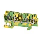 WEIDMULLER - Morsetto PE, Molla autobloccante, Verde/giallo, 2.5 mm², 800 V, Numero di collegamenti: 4, Numero di piani: 1, TS 35, V-0, Wemid
