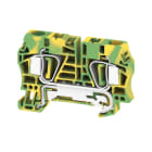 WEIDMULLER - Morsetto PE, Molla autobloccante, Verde/giallo, 6 mm², 800 V, Numero di collegamenti: 2, Numero di piani: 1, TS 35, V-0, Wemid