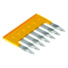 WEIDMULLER - Collegamento trasversale (Morsetto), innestato, giallo, 32 A, Numero di poli: 7, Passo in mm: 6.10, Isolato: Sì, Larghezza: 2.8 mm