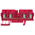 WEIDMULLER - Morsettiera passante, Molla autobloccante, rosso, 2.5 mm², 24 A, 800 V, Numero di collegamenti: 4