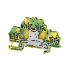 WEIDMULLER - Morsetto PE multistrato, Molla autobloccante, Verde/giallo, 2.5 mm², 500 V, Numero di collegamenti: 4, Numero di piani: 2, TS 35, V-0, Wemid