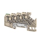 WEIDMULLER - Morsetto PE multistrato, Molla autobloccante, Beige scuro, 1.5 mm², Numero di collegamenti: 8, Numero di piani: 4, TS 35, V-0, Wemid