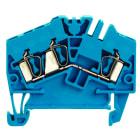 WEIDMULLER - Morsettiera passante, Molla autobloccante, blu, 2.5 mm², 24 A, 800 V, Numero di collegamenti: 3