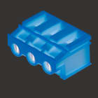WEIDMULLER - Morsetto per circuito stampato, 500 V, 32 A, Passo in mm: 7.62, 6 mm², Numero di poli: 3, Collegamento a vite, Collegamento a saldare THT, 180°, Box