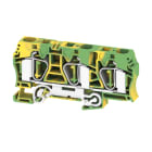 WEIDMULLER - Morsetto PE, Molla autobloccante, Verde/giallo, 16 mm², 800 V, Numero di collegamenti: 3, Numero di piani: 1, TS 35, V-0, Wemid
