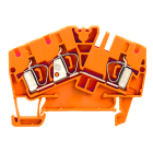WEIDMULLER - Morsettiera passante, Molla autobloccante, arancione, 4 mm², 32 A, 800 V, Numero di collegamenti: 3