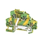 WEIDMULLER - Morsetto PE multistrato, Molla autobloccante, Verde/giallo, 2.5 mm², 800 V, Numero di collegamenti: 4, Numero di piani: 2, TS 35, V-0, Wemid