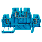 WEIDMULLER - Morsetto componibile a più piani, Molla autobloccante, blu, 1.5 mm², 500 V, Numero di collegamenti: 4, Numero di piani: 2, TS 35, V-0