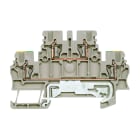 WEIDMULLER - Morsetto PE multistrato, Molla autobloccante, Beige scuro, 1.5 mm², 500 V, Numero di collegamenti: 4, Numero di piani: 2, TS 35, V-0, Wemid