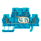 WEIDMULLER - Morsetto componibile a più piani, Molla autobloccante, blu, 1.5 mm², 500 V, Numero di collegamenti: 4, Numero di piani: 2, TS 35, V-0