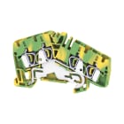 WEIDMULLER - Morsetto PE, Molla autobloccante, Verde/giallo, 4 mm², 800 V, Numero di collegamenti: 4, Numero di piani: 1, TS 35, V-0, Wemid