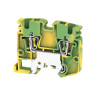 WEIDMULLER - Morsetto PE, Molla autobloccante, Verde/giallo, 2.5 mm², 800 V, Numero di collegamenti: 2, Numero di piani: 1, TS 15, V-0, Wemid