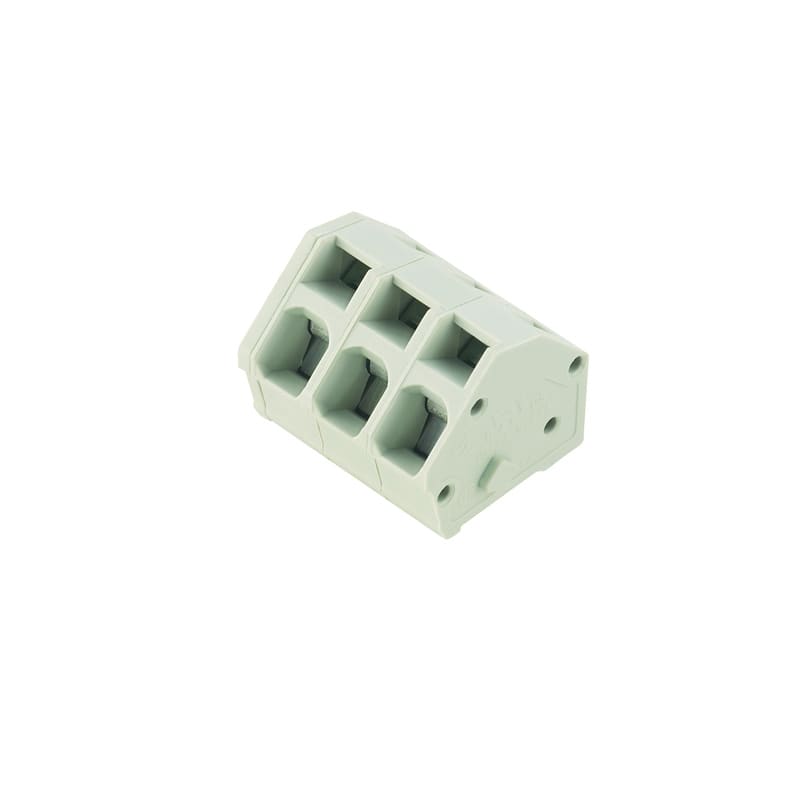 WEIDMULLER - Morsetto per circuito stampato, 320 V, 24 A, Passo in mm: 5.00, 2.5 mm², Numero di poli: 3, Molla autobloccante, Collegamento a saldare THT, 135°, Box