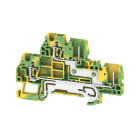 WEIDMULLER - Morsetto innestabile, Molla autobloccante, Verde/giallo, 2.5 mm², 24 A, 500 V, Numero di collegamenti: 4, Numero di piani: 2, TS 35