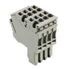 WEIDMULLER - Connettore (Morsetto), Collegamento ad innesto, 2.5 mm², 24 A, 500 V, Numero di collegamenti: 8, Numero di poli: 4, Larghezza: 20.4 mm