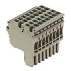 WEIDMULLER - Connettore (Morsetto), Collegamento ad innesto, 2.5 mm², 24 A, 500 V, Numero di collegamenti: 16, Numero di poli: 8, Larghezza: 40 mm