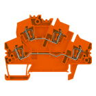 WEIDMULLER - Morsetto componibile a più piani, Molla autobloccante, arancione, 2.5 mm², 800 V, Numero di collegamenti: 4, Numero di piani: 2, TS 35, V-0