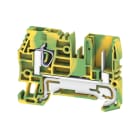 WEIDMULLER - Morsetto innestabile, Molla autobloccante, Verde/giallo, 4 mm², 0 A, Numero di collegamenti: 2, Numero di piani: 1, TS 35