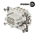 WEIDMULLER - Inserto di contatto (Connettori a innesto industriali), Femmina, 500 V, 24 A, Numero di poli: 6, PUSH IN, Dimensioni di installazione: 3
